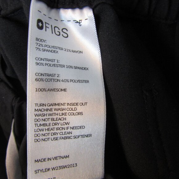 Figs Black Joggers Technical Collection Scrub Pants Women's Large Elastic Waist - Picture 7 of 7